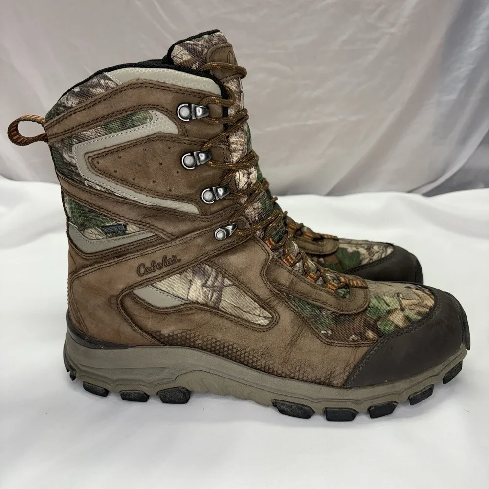 Cabela's Axis Camo Hunting Boots Sz 10.5 D 490g Waterproof TrueTimber Bone Dry